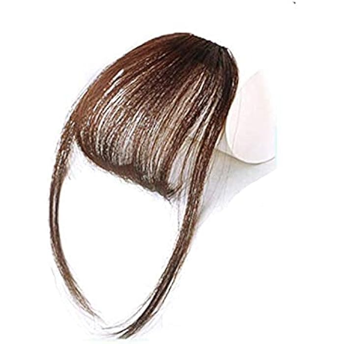 DILLARDS Mini Bangs Hair Extension Clip In Straight Matte Synthetic Hair Bangs Fringe Hairpiece Light Brown) - Image 1